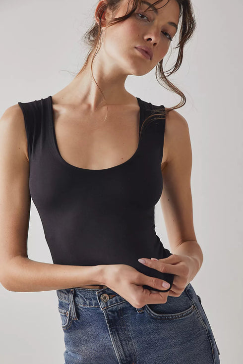 Clean Lines Muscle Cami - Free People - Black
